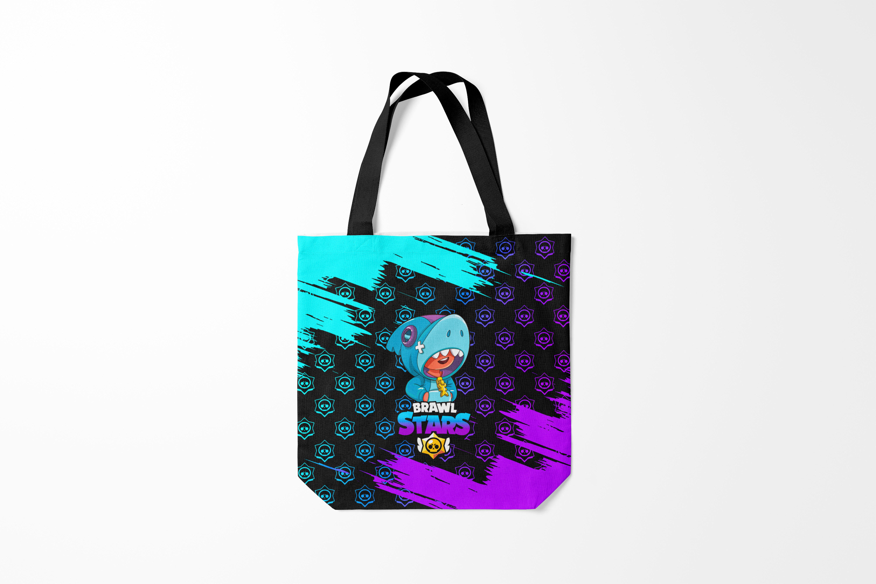 

Сумка шoппер унисекс Burnettie Brawl Stars leon shark., черный, Brawl Stars leon shark.