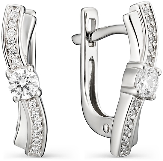 

Серьги женские из серебра АЛЬКОР 02-0934, фианит, 02-0934
