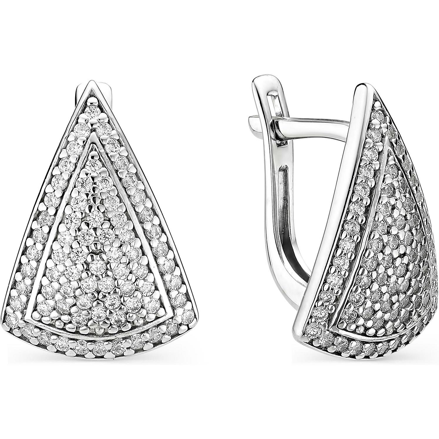 

Серьги женские из серебра АЛЬКОР 02-0834, фианит, 02-0834