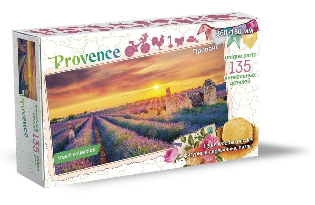 

Фигурный деревянный пазл Travel collection. Прованс. Франция Нескучные игры