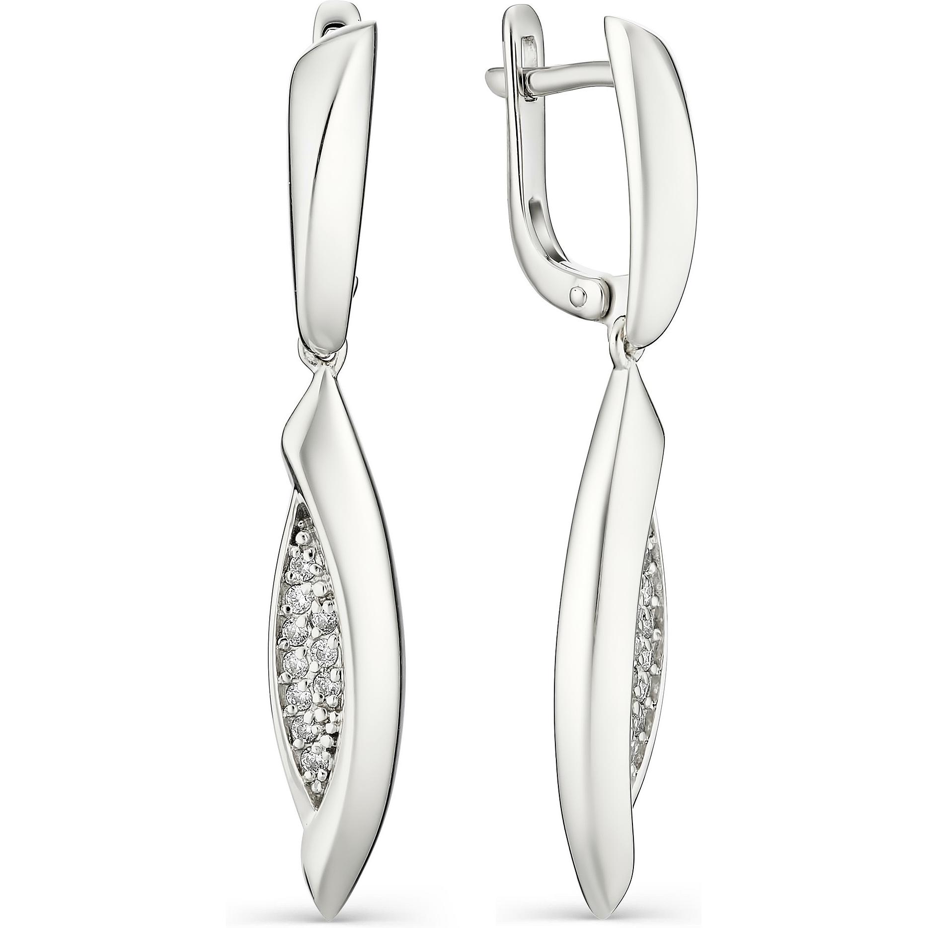 

Серьги женские из серебра АЛЬКОР 02-1210, фианит, 02-1210