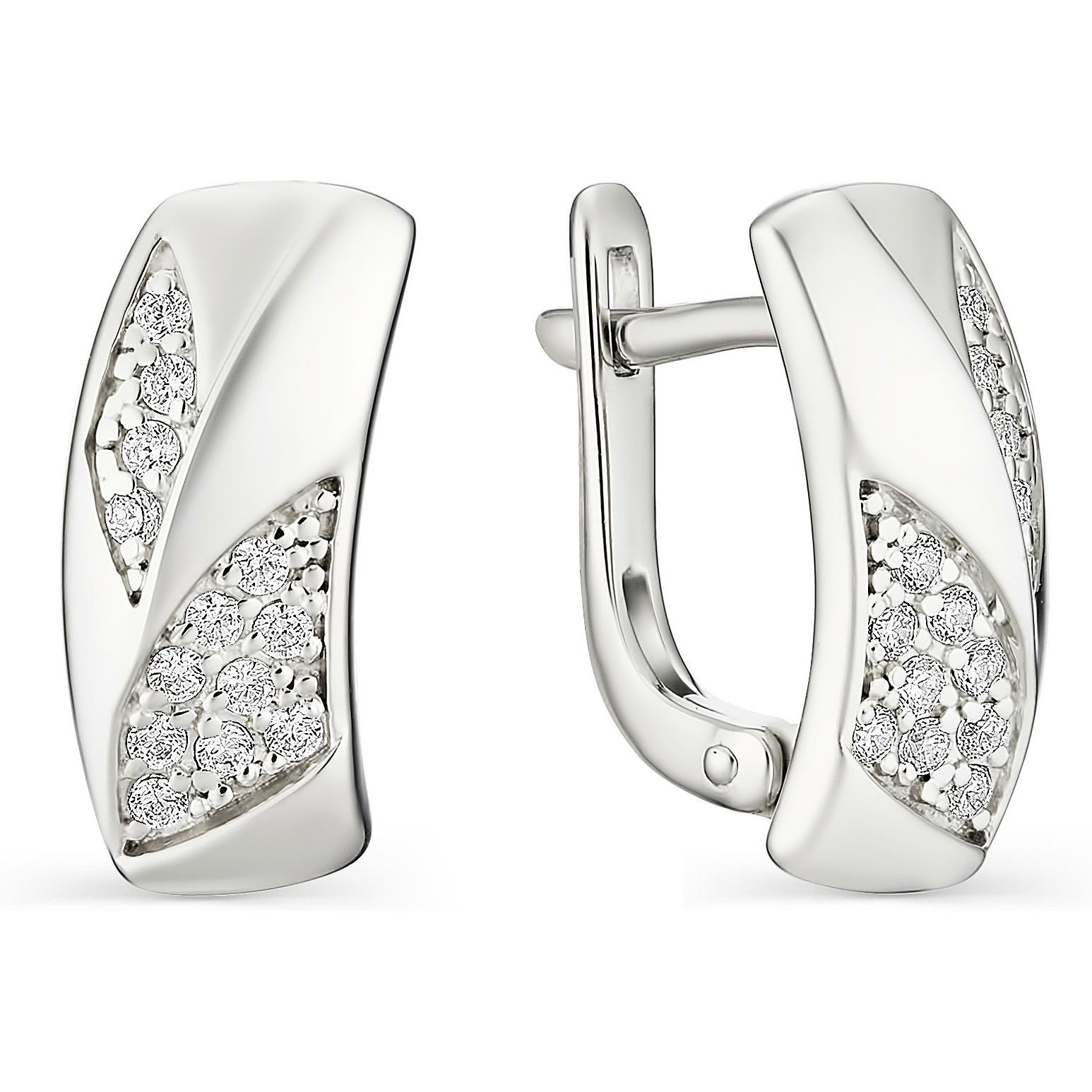 

Серьги женские из серебра АЛЬКОР 02-1259, фианит, 02-1259