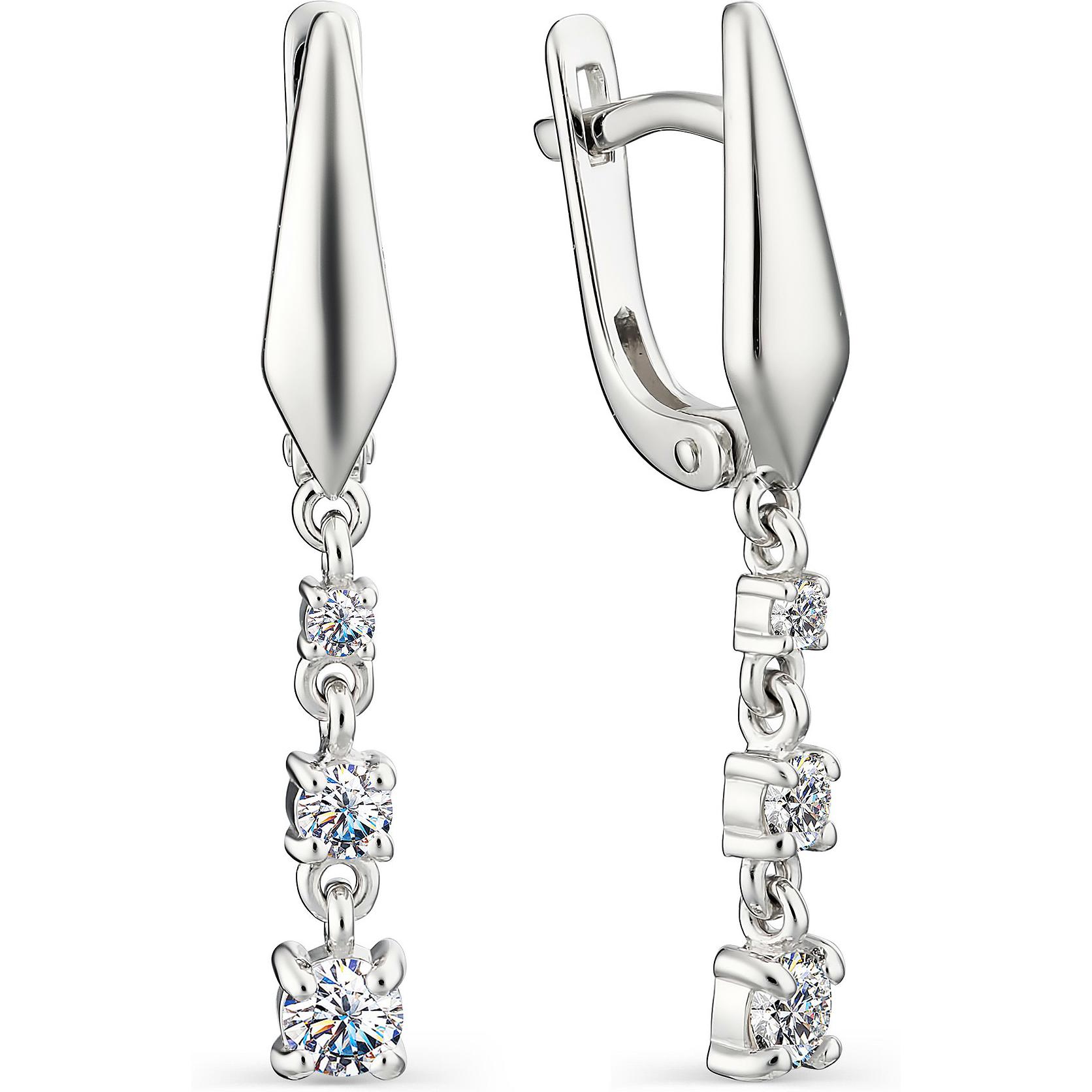 

Серьги женские из серебра АЛЬКОР 02-1112, фианит, 02-1112