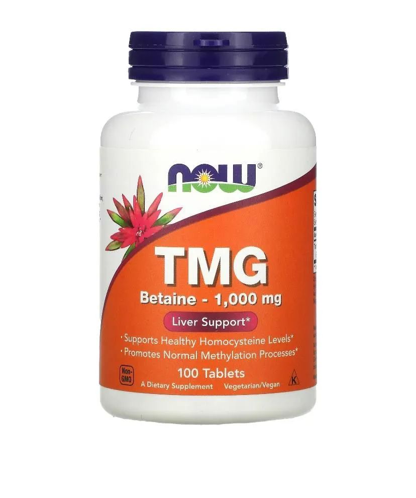 TMG, NOW Foods, 1000 мг, 100 таблеток Китай