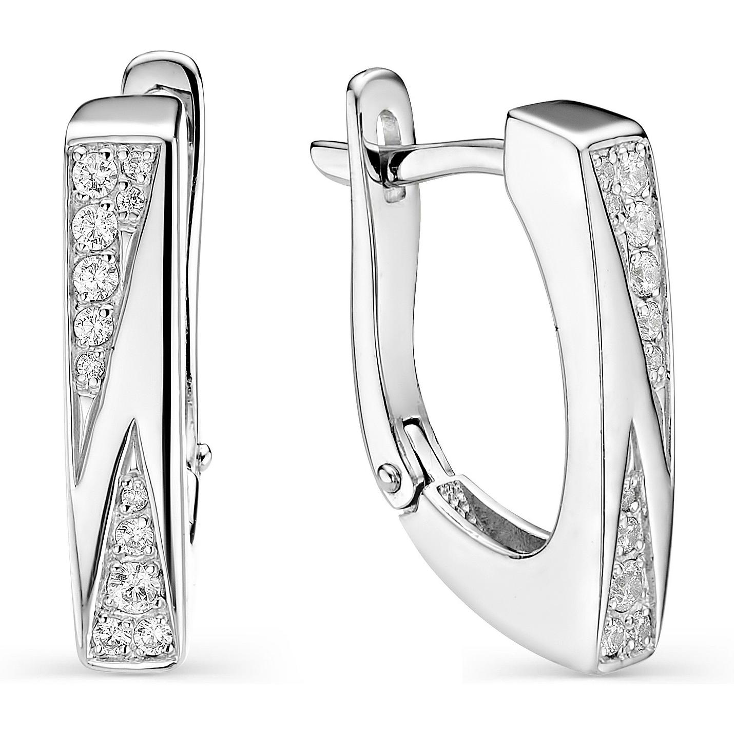 

Серьги женские из серебра АЛЬКОР 02-0794, фианит, 02-0794