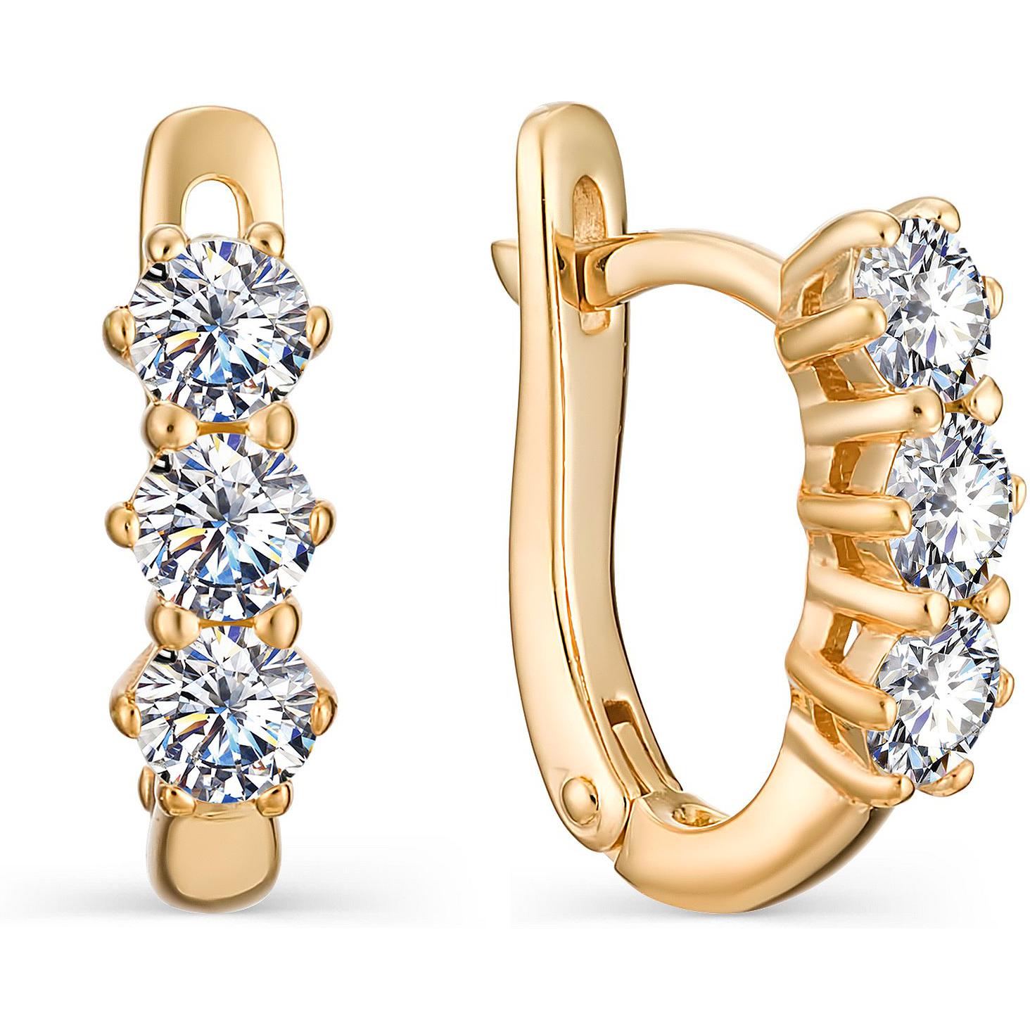 

Серьги женские из серебра АЛЬКОР 02-0379, фианит, 02-0379