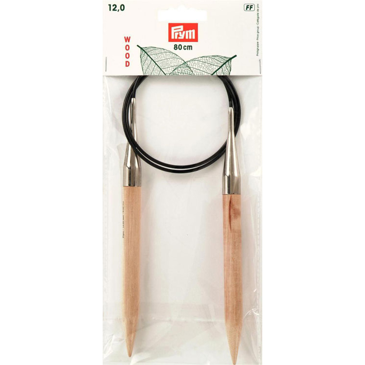 

Спицы для вязания PRYM круговые WOOD 12мм 80см, 221612, PRYM WOOD