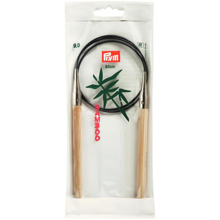 

Спицы для вязания PRYM Bamboo круговые с гибкой фиолетовой леской 9мм 80см, 221539, PRYM Bamboo