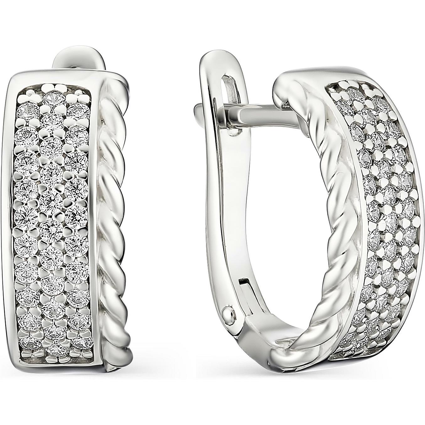 

Серьги женские из серебра АЛЬКОР 02-1184, фианит, 02-1184