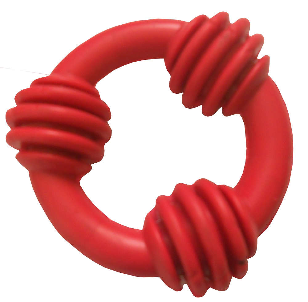 фото Жевательная игрушка для собак данко орбита, красный, 8 см