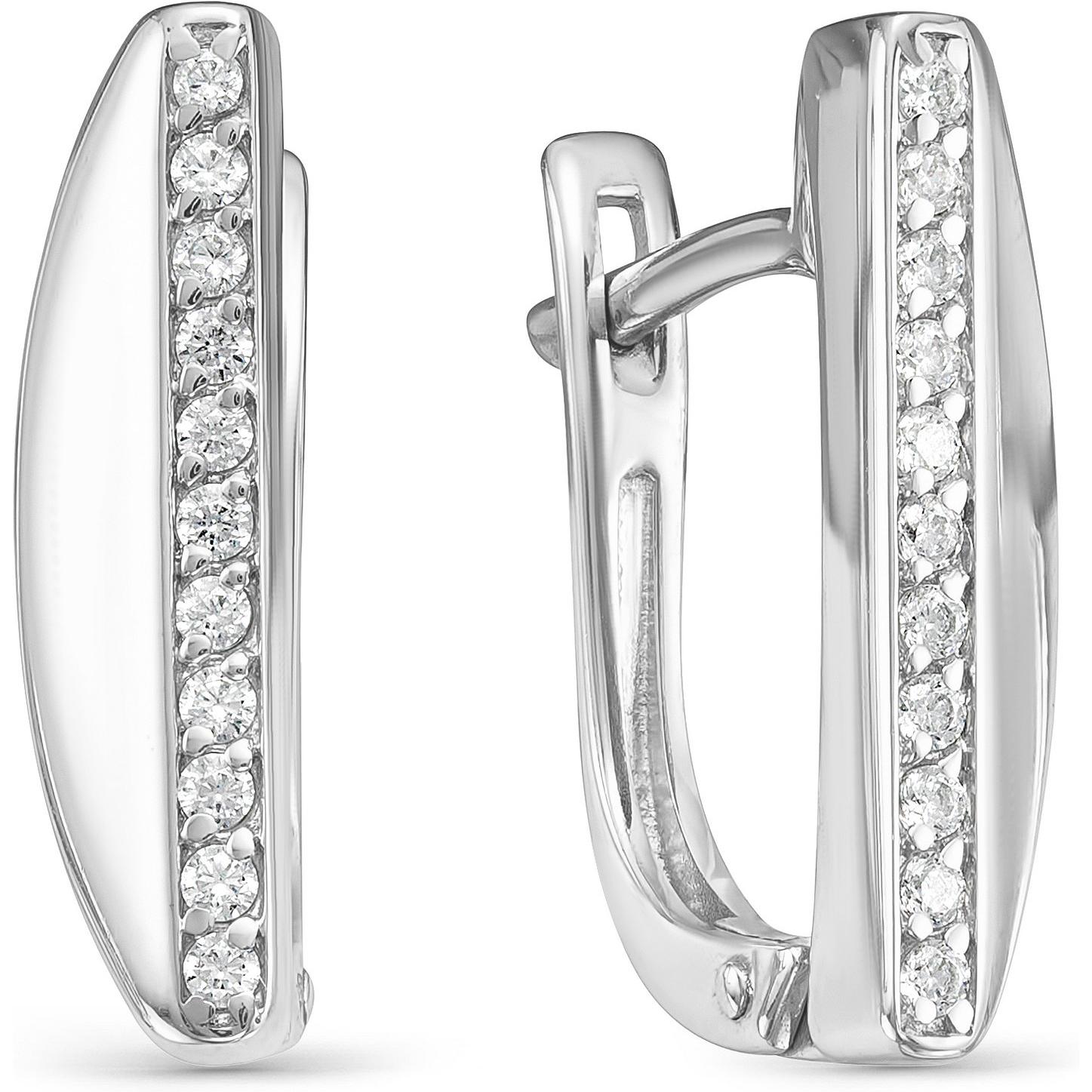 

Серьги женские из серебра АЛЬКОР 02-0928, фианит, 02-0928