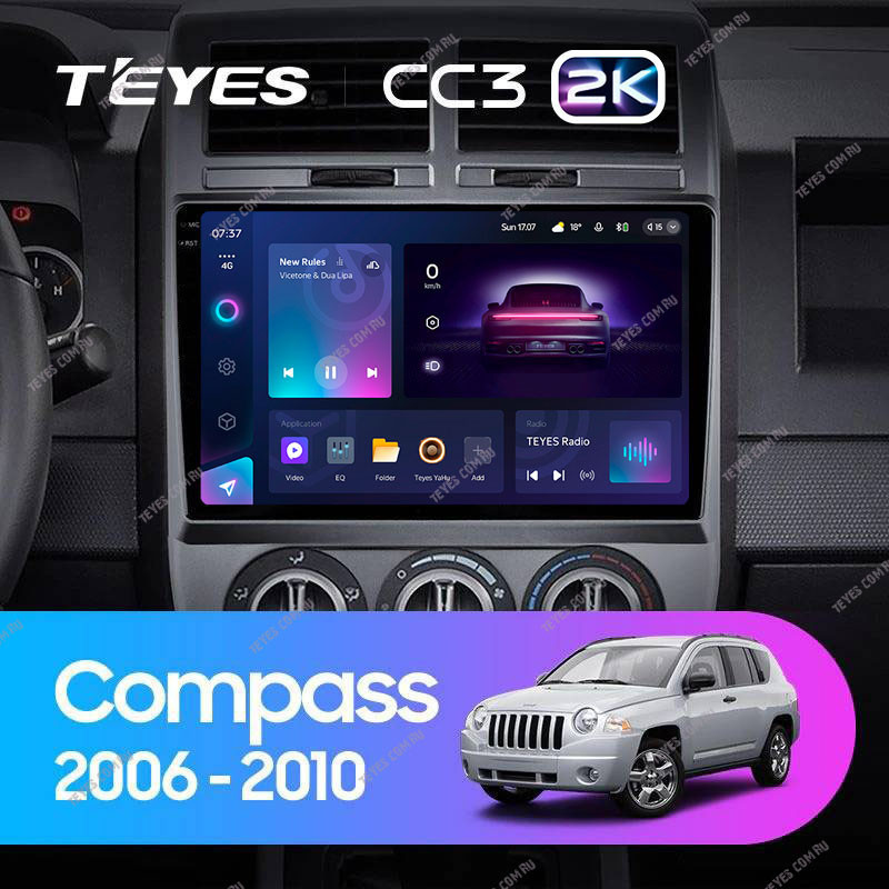 Штатная магнитола Teyes CC3 2K 6128 Jeep Compass 1 MK 2006-2010 4640000₽