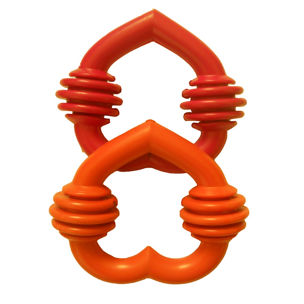 фото Жевательная игрушка для собак данко сердце, оранжевый, 8 см