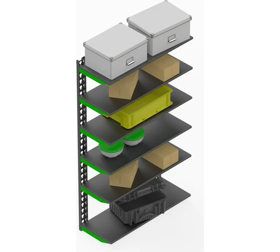 

Металлическая система хранения Metalex SMFVI1507030 серо-зеленый 70x30x15 см, Разноцветный, SMFVI1507030