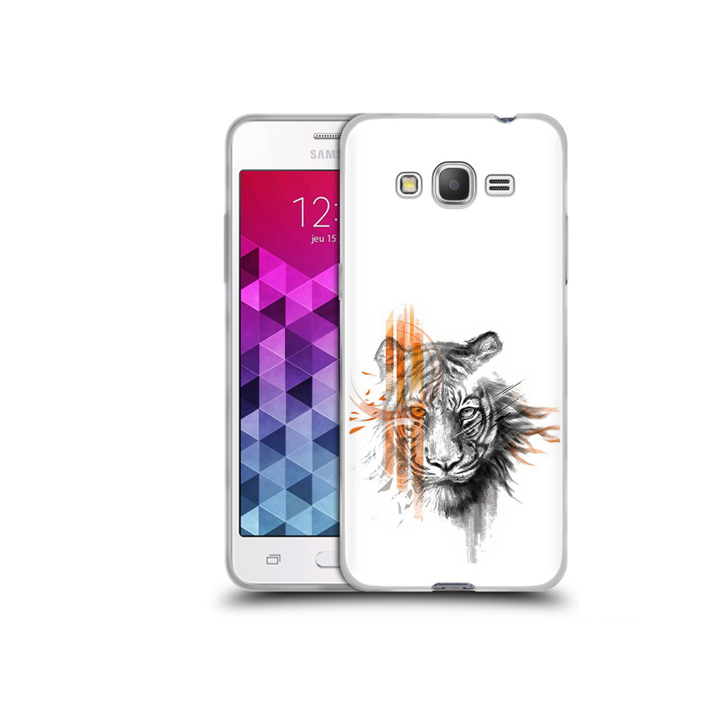 

Чехол MyPads Tocco для Samsung Galaxy Grand Prime огненный тигр, Прозрачный, Tocco
