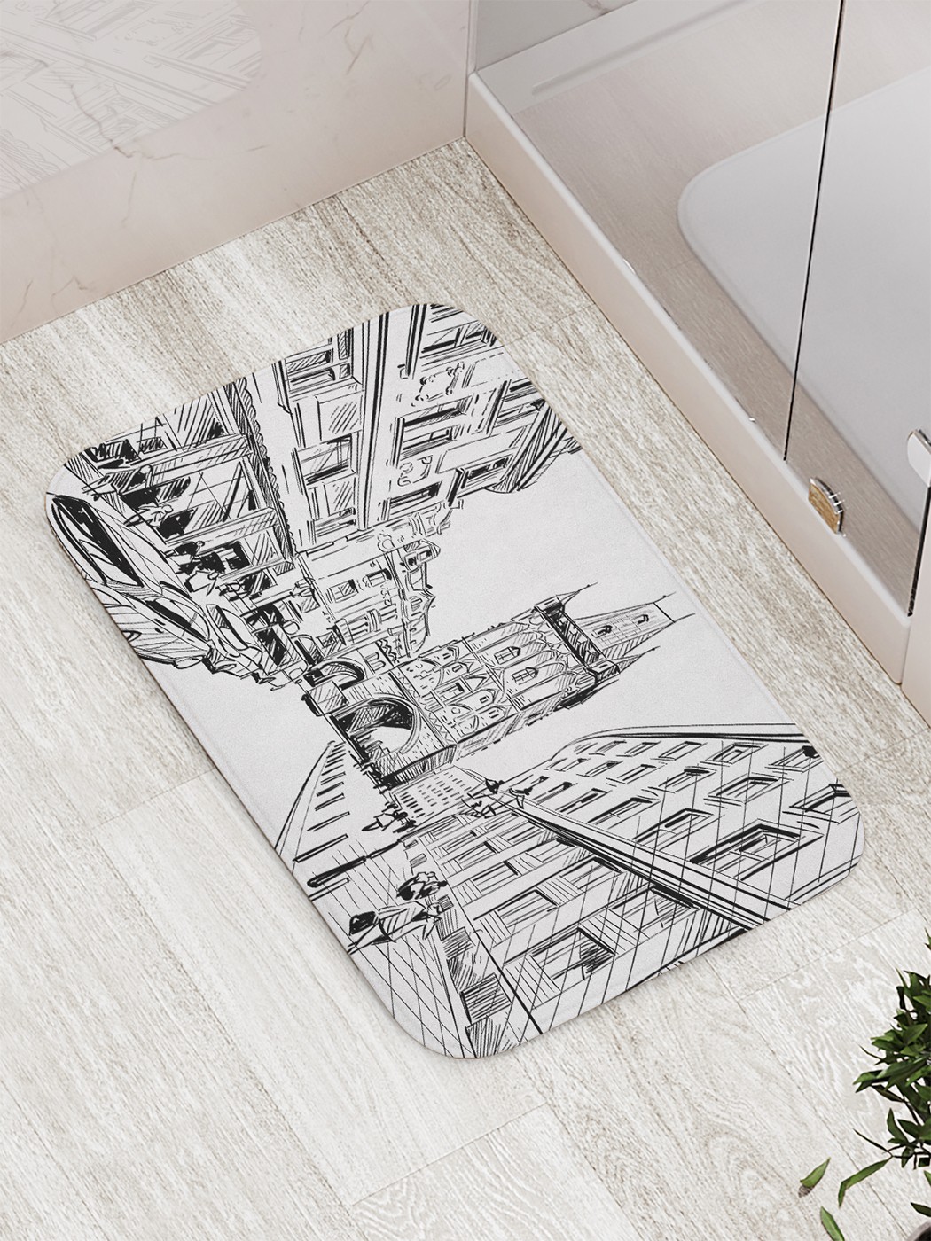 

bath_85424 Коврик противоскользящий для ванной, сауны, бассейна, 77х52 см