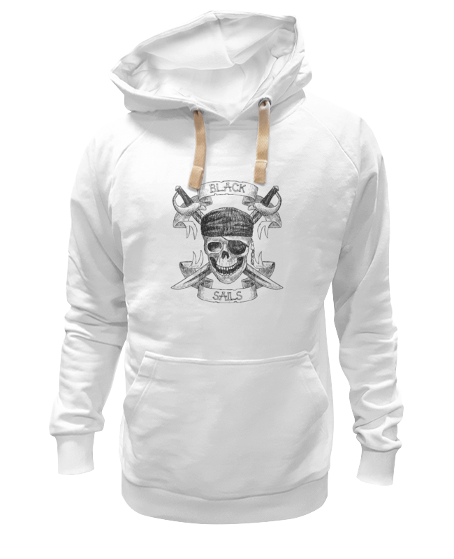 

Худи унисекс Printio Чёрные паруса белое 2XL, Белый, Чёрные паруса