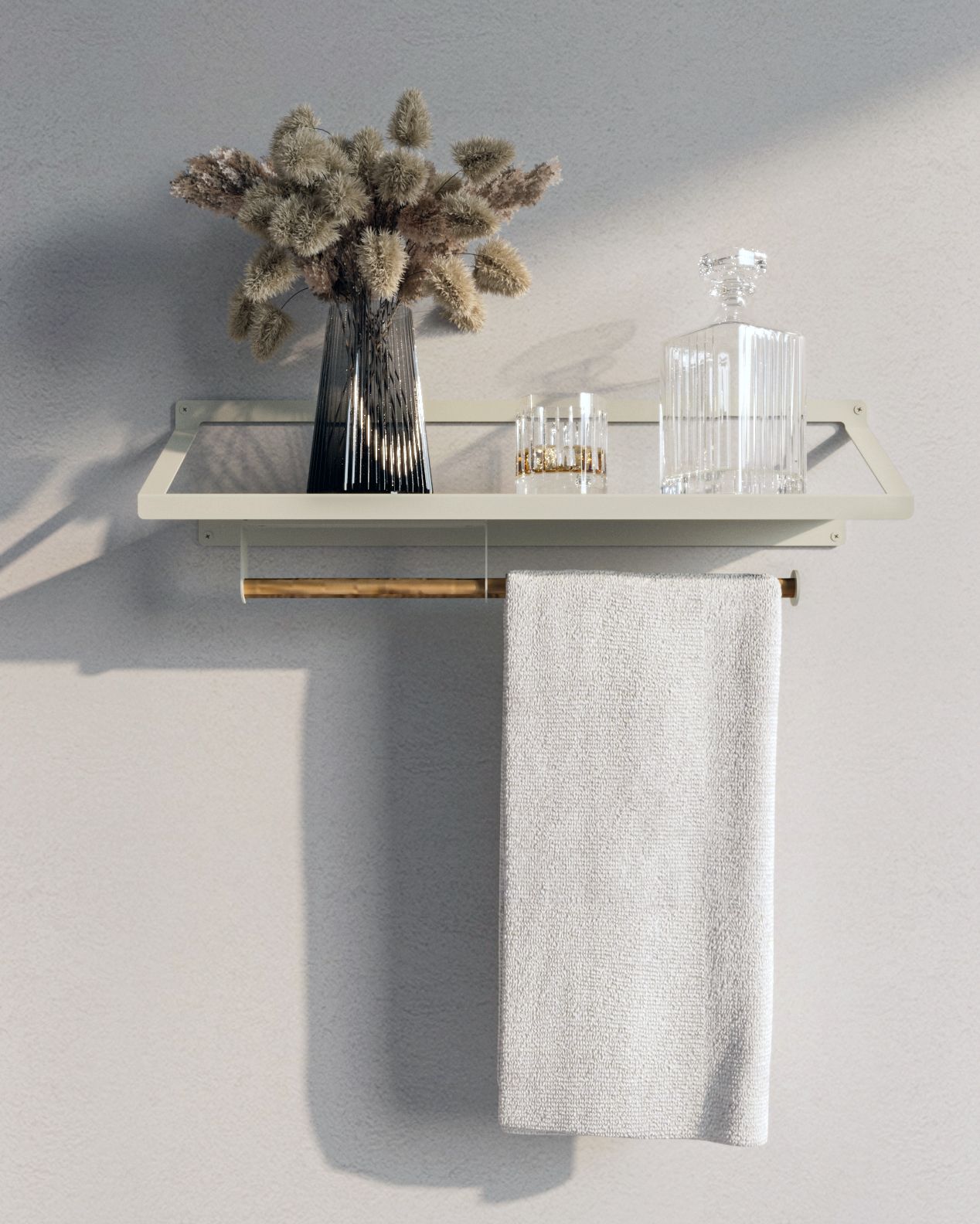 Полка настенная на кухню в комнату под полотенце