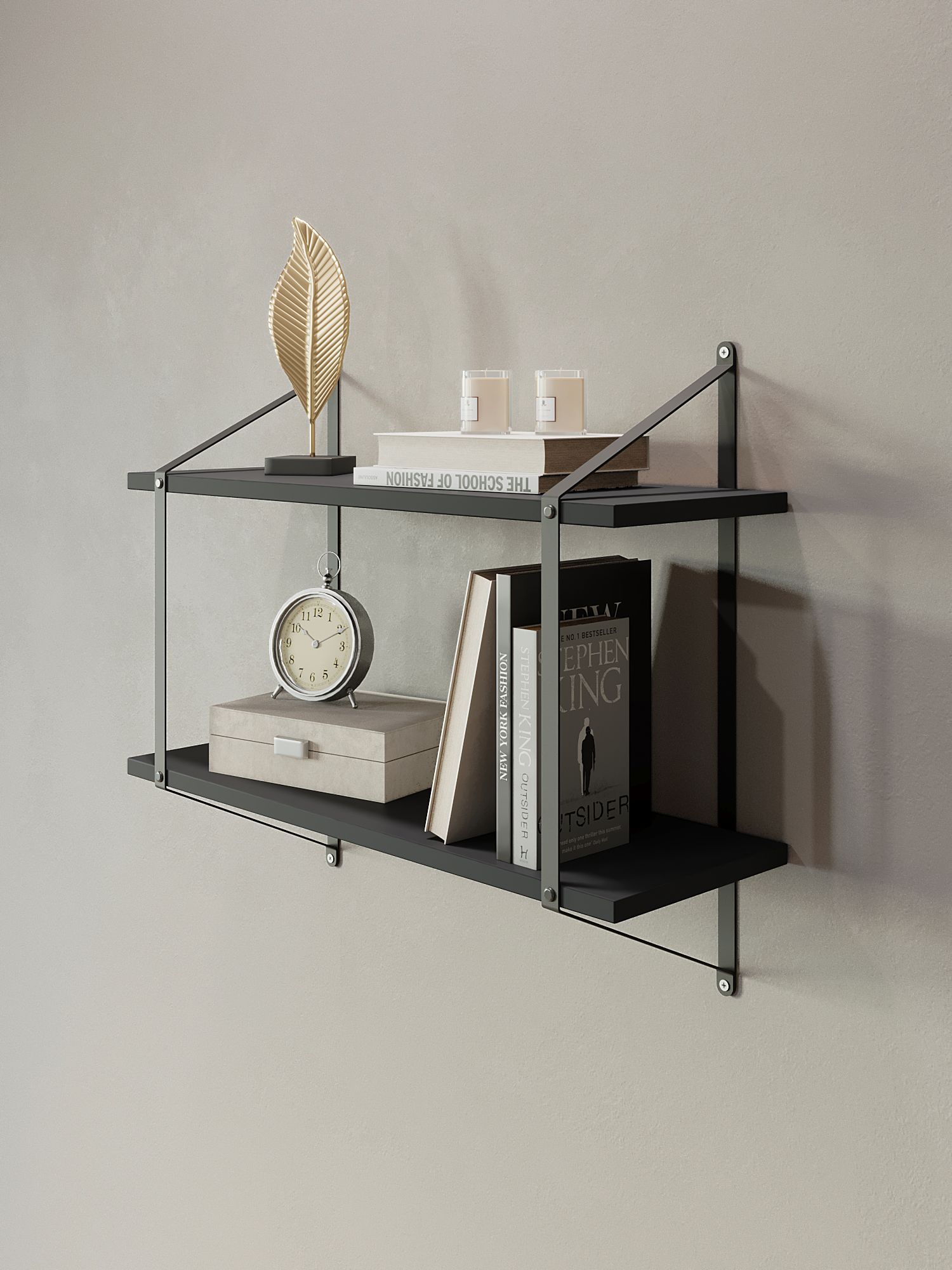 Полка для книг Пьетро черный/черный