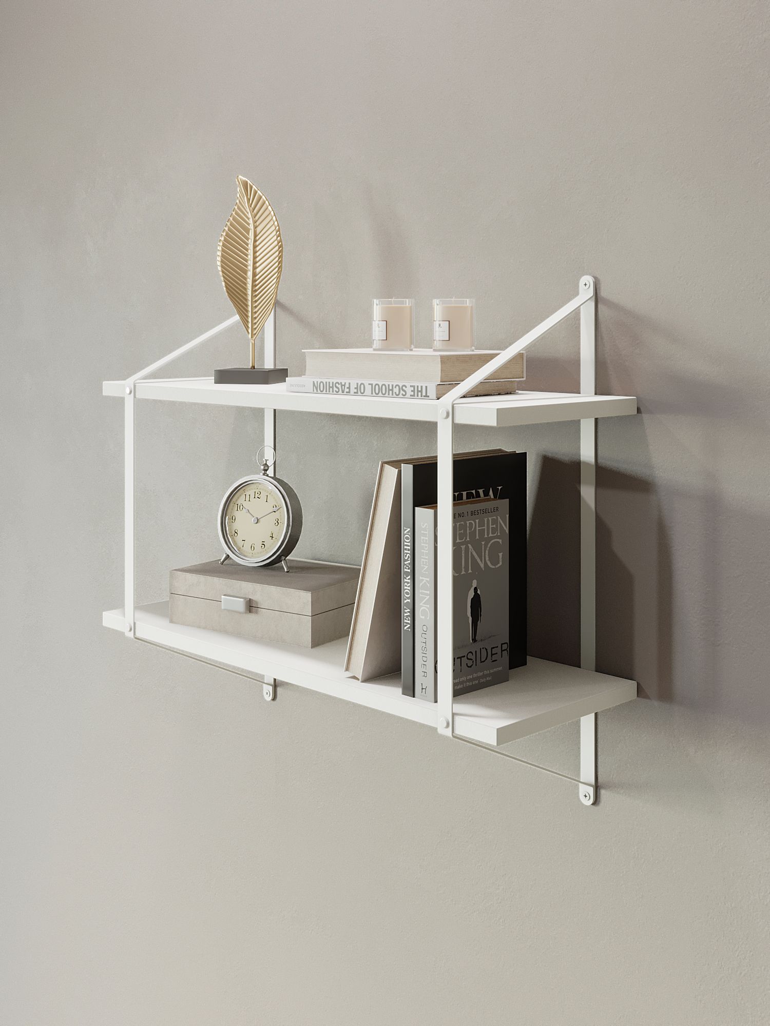 Полка для книг Пьетро белый/белый