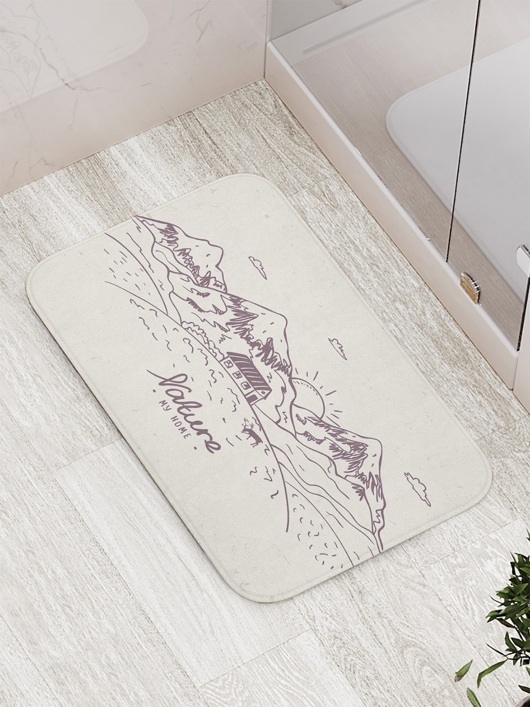 

bath_85359 Коврик противоскользящий для ванной, сауны, бассейна, 77х52 см