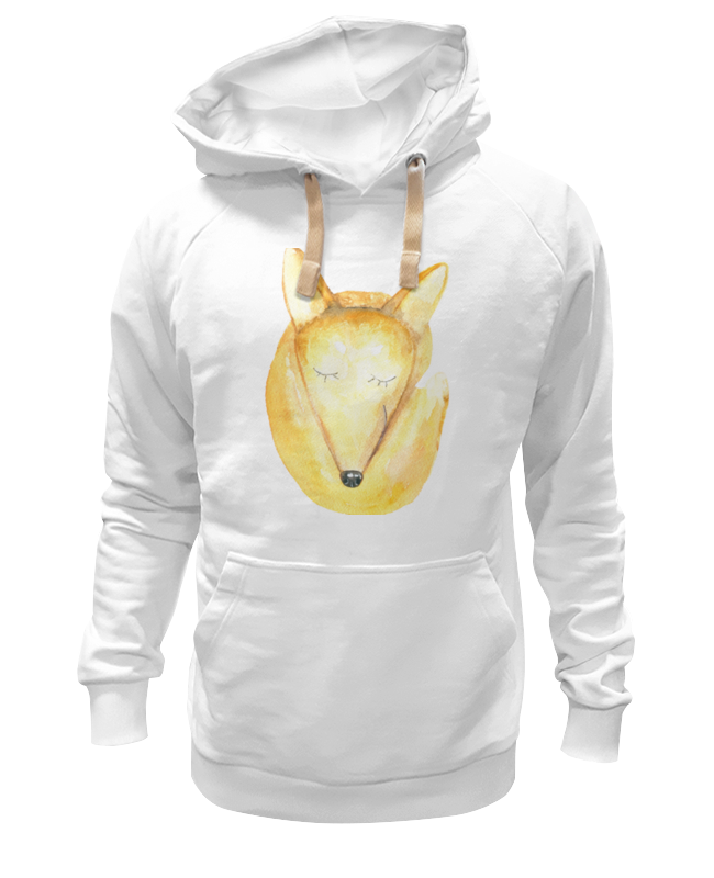 

Толстовка унисекс Printio Спящий лис белая 2XL, Белый, Спящий лис