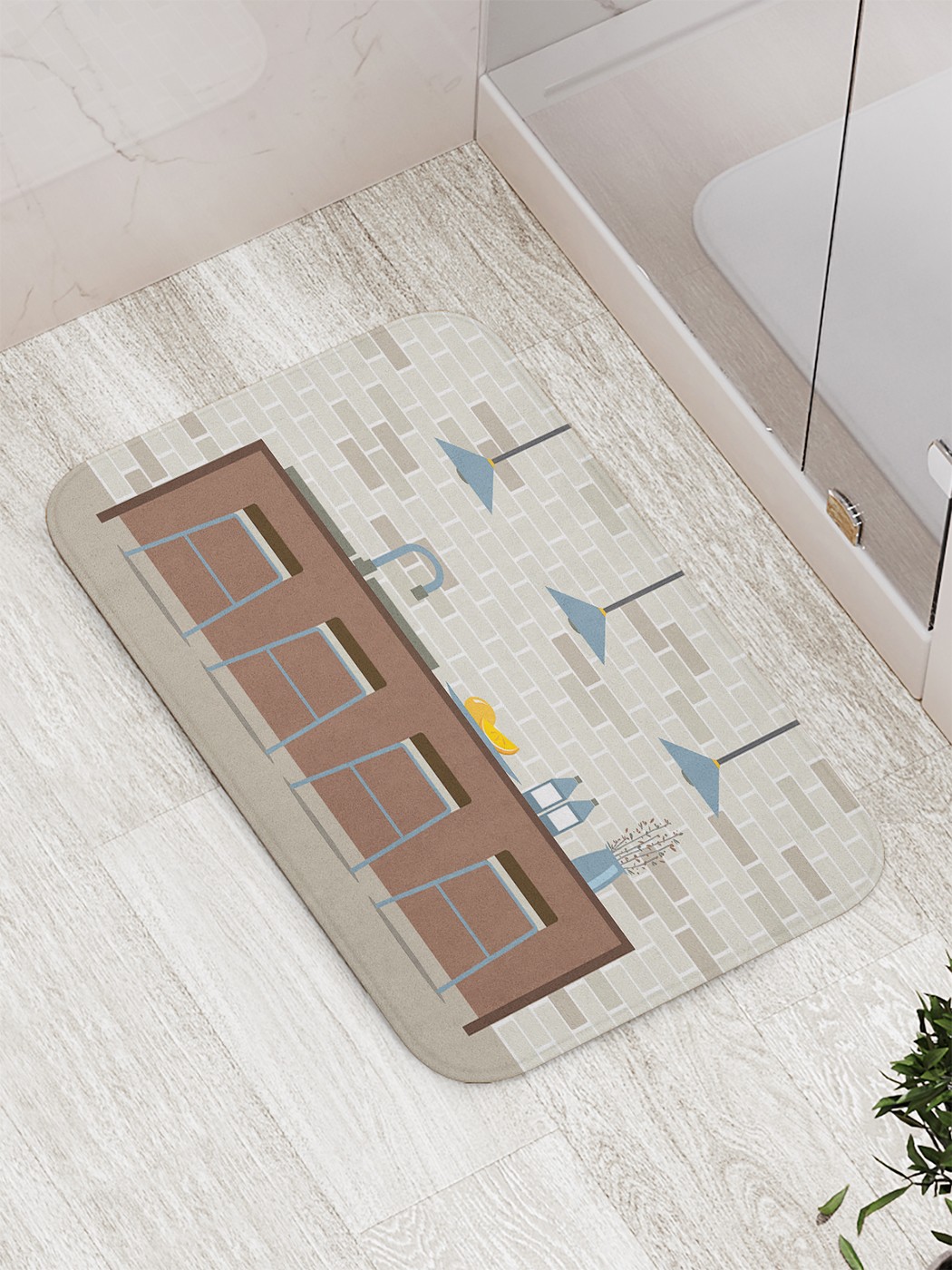 

bath_85304 Коврик противоскользящий для ванной, сауны, бассейна, 77х52 см