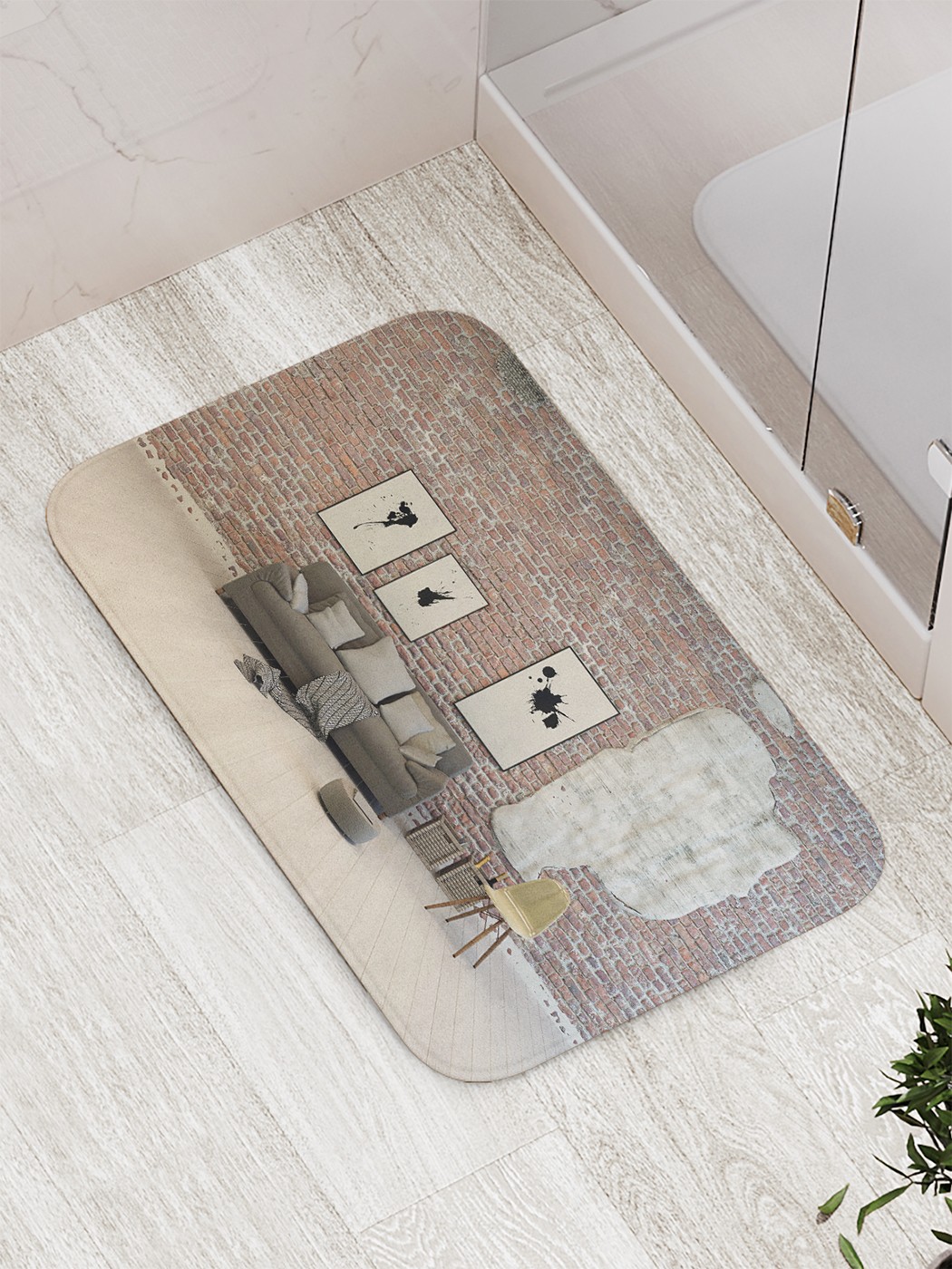 

bath_85303 Коврик противоскользящий для ванной, сауны, бассейна, 77х52 см