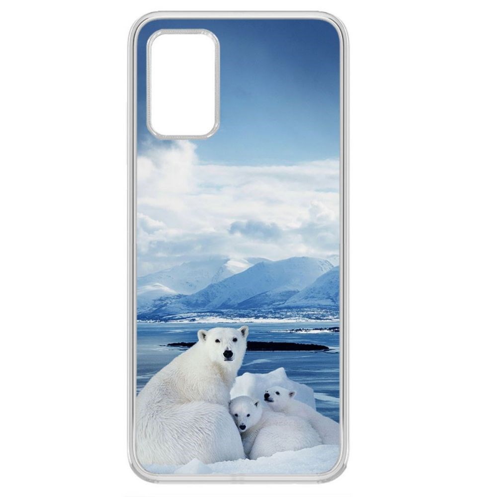 

Чехол-накладка Krutoff Clear Case Полярные медведи для Samsung Galaxy A03s (A037), Прозрачный
