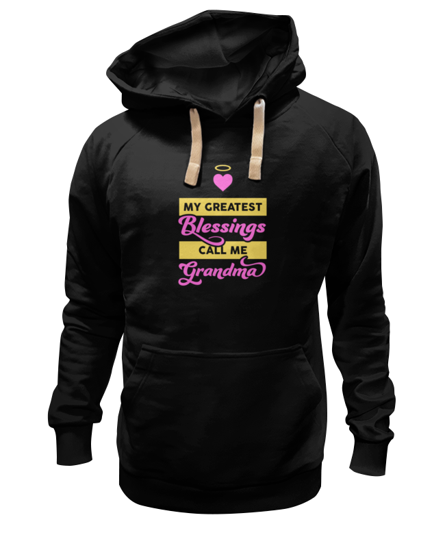 

Худи унисекс Printio Для бабушки черное 2XL, Черный, Для бабушки