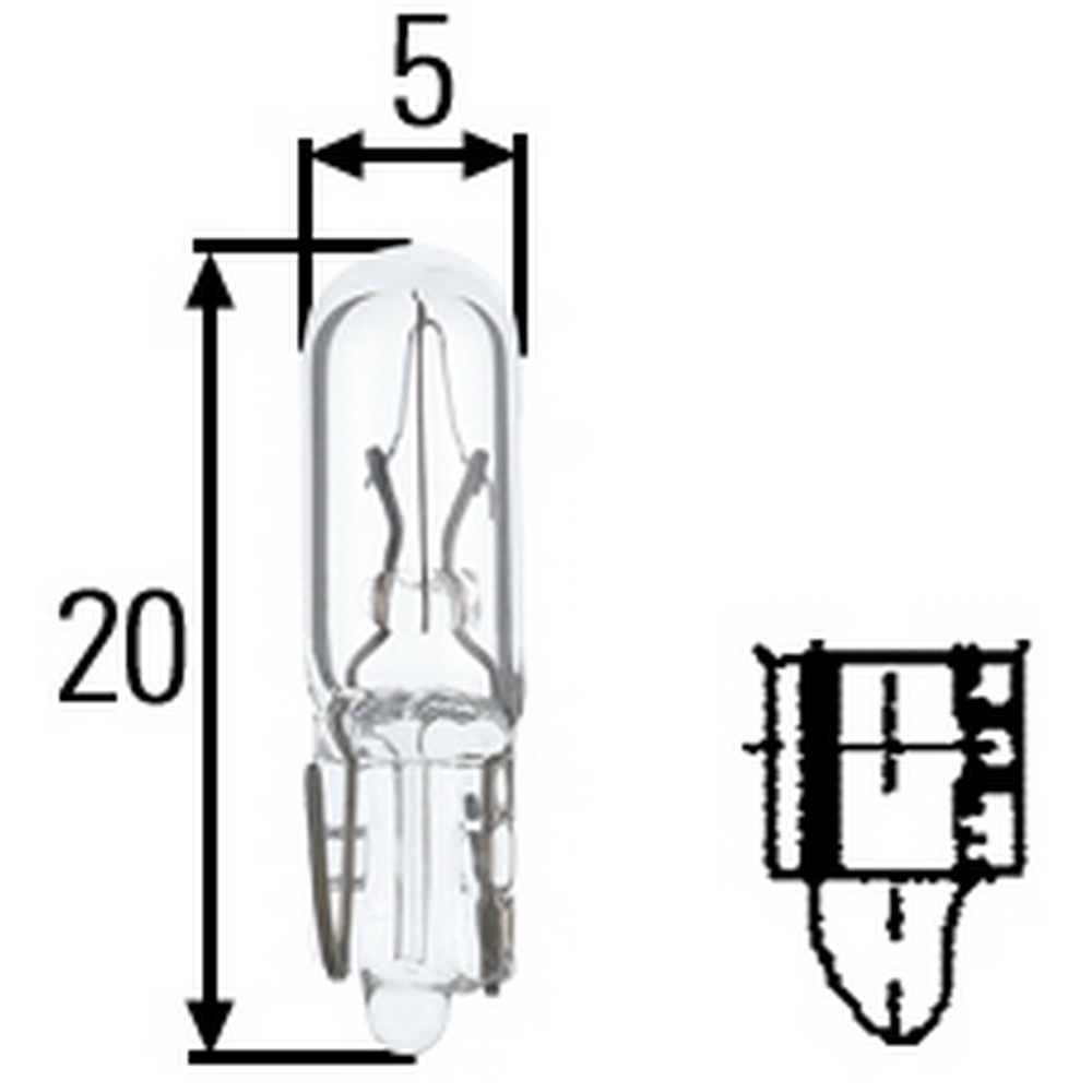 фото Лампа 12v w2,3w 2,3w hella 1 шт. картон 8gp938026-001 hella арт. 8gp938026-001