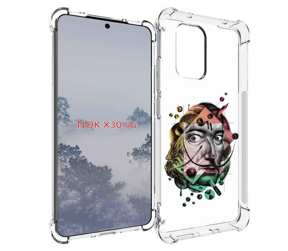 

Чехол MyPads разноцветное лицо абстракция для Nokia X30 5G, Tocco