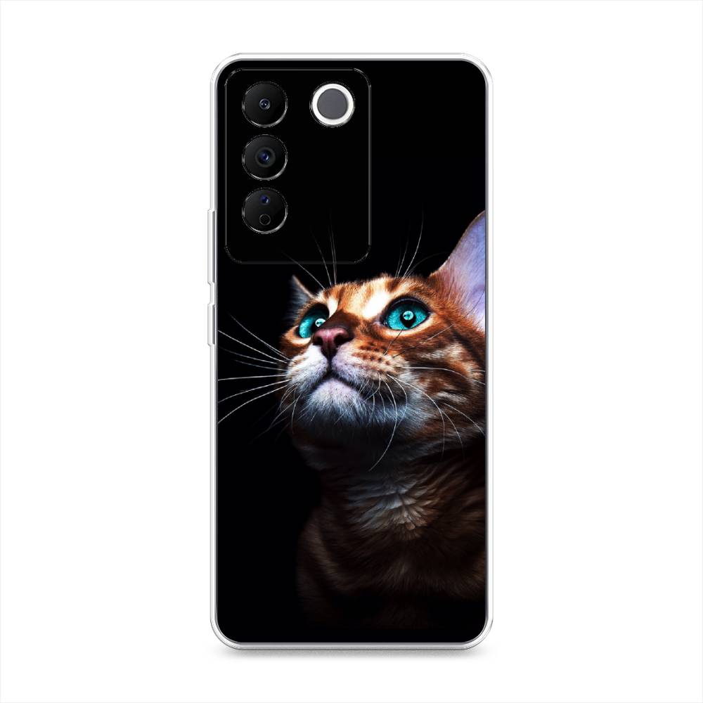 

Силиконовый чехол "Мечтательный кот" на Vivo V27e, Черный