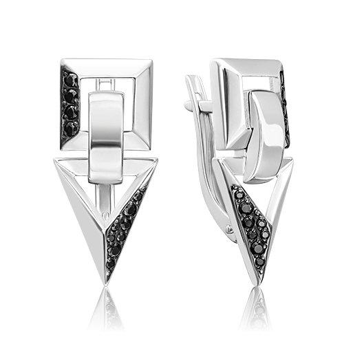 

Серьги подвески из серебра PLATINA jewelry 02-5066, фианит, 02-5066