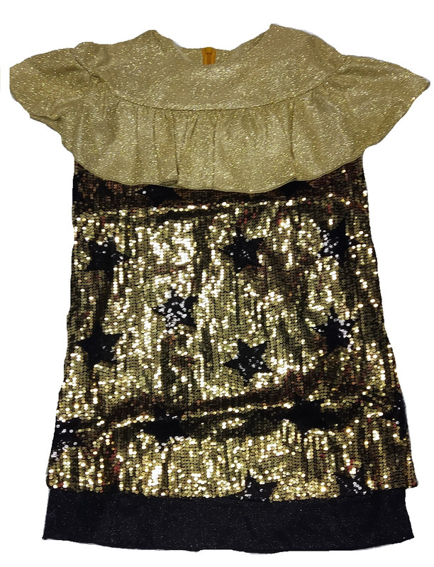платье детское Татына 113-15, золотистый, 134