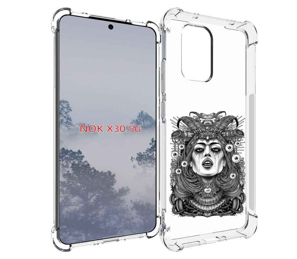 

Чехол MyPads портрет девушки черно белый для Nokia X30 5G, Tocco