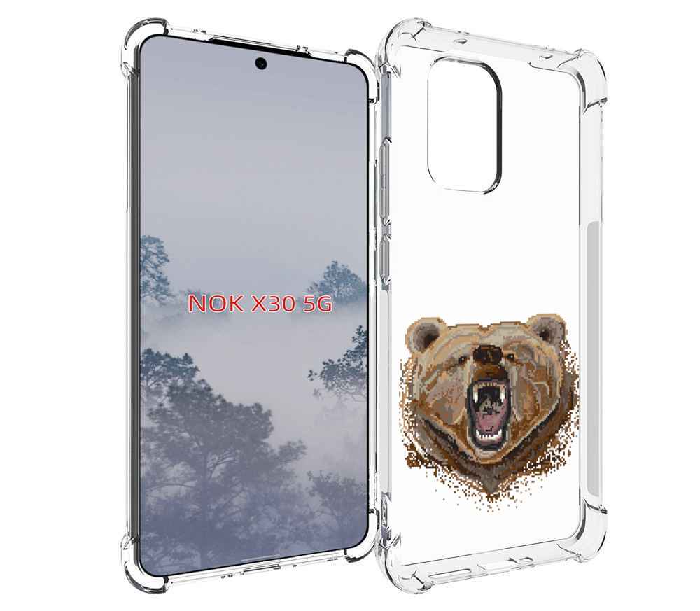 

Чехол MyPads пиксельный медведь для Nokia X30 5G, Tocco