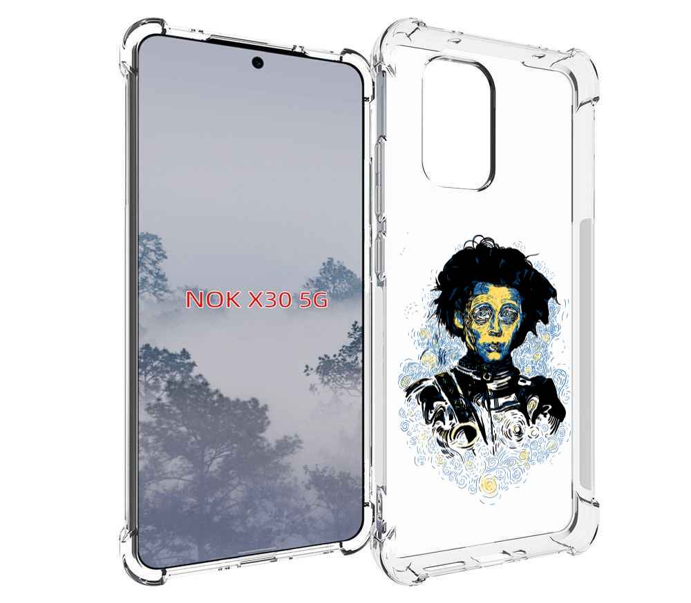 

Чехол MyPads парень черно-белый абстракция для Nokia X30 5G, Tocco