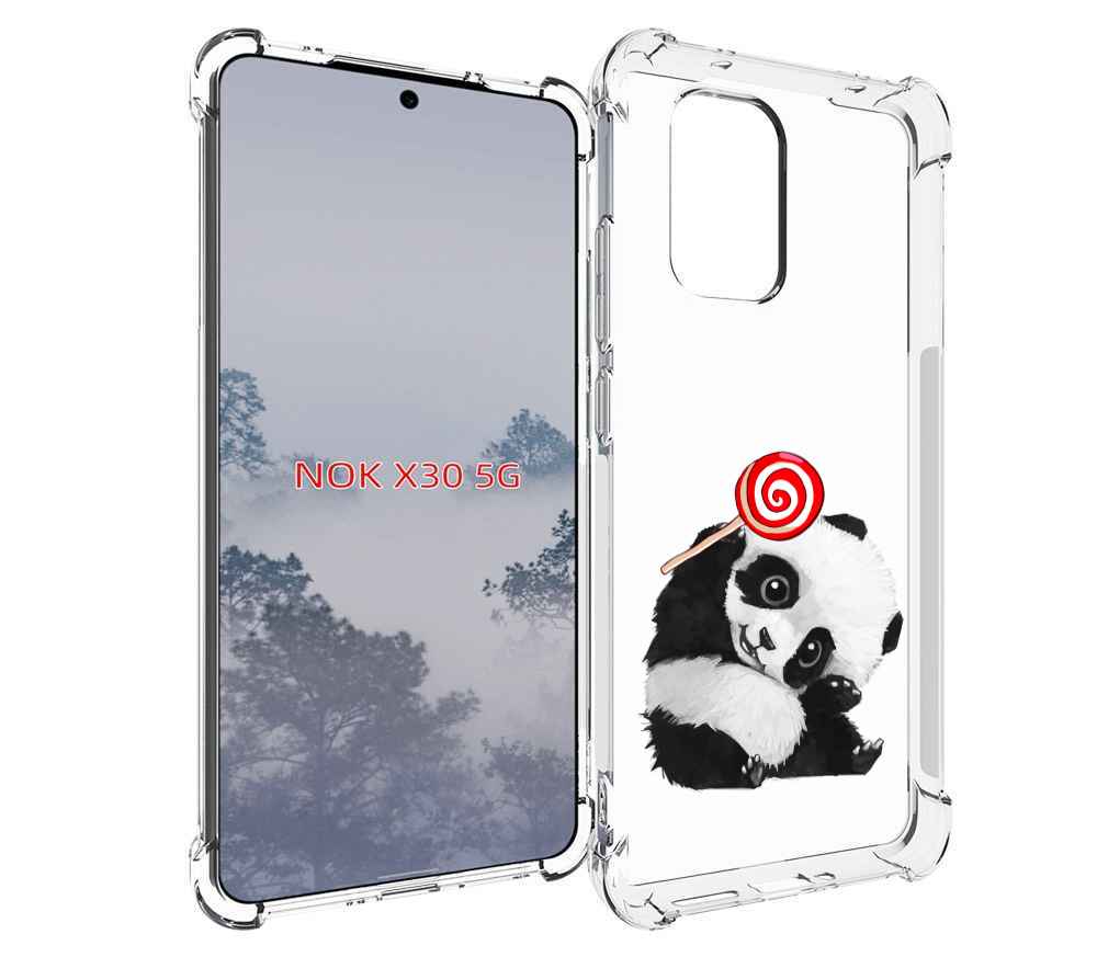 

Чехол MyPads панда с леденцом для Nokia X30 5G, Tocco