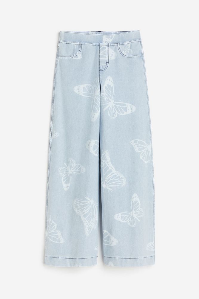 

Брюки детские H&M 1126242, Светлый деним синего цвета, бабочка , 170, Голубой, 1126242