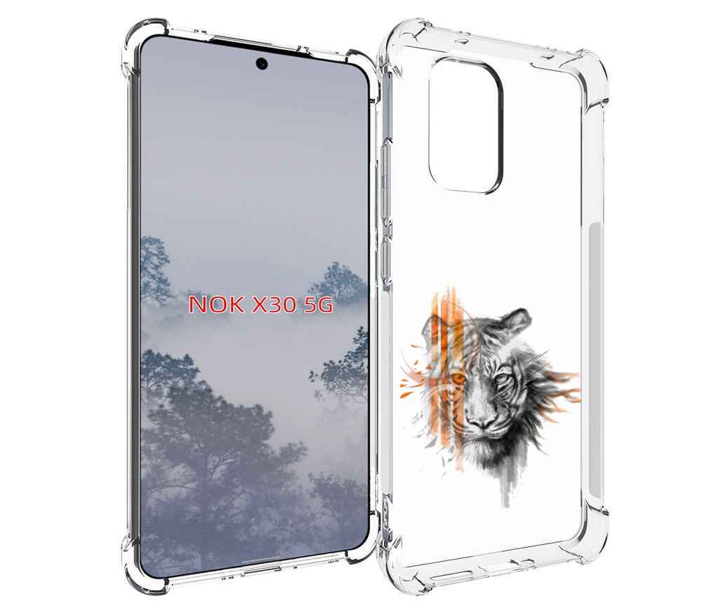 

Чехол MyPads огненный тигр для Nokia X30 5G, Tocco