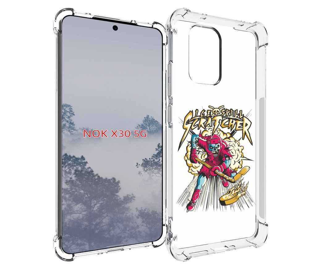 

Чехол MyPads нарисованный скелет хоккеист для Nokia X30 5G, Tocco