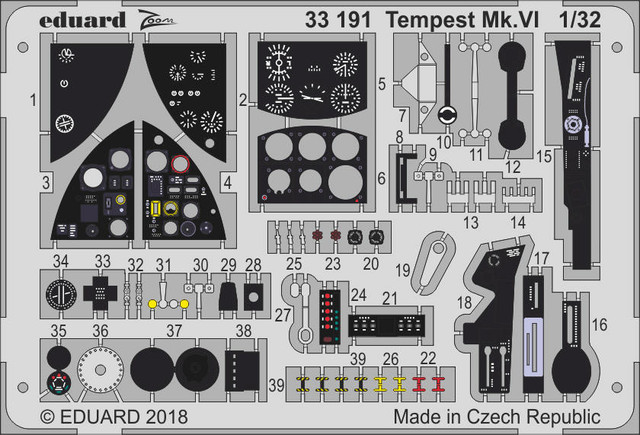 

Фототравление Eduard 33191 Tempest Mk VI 1/32, Цветной