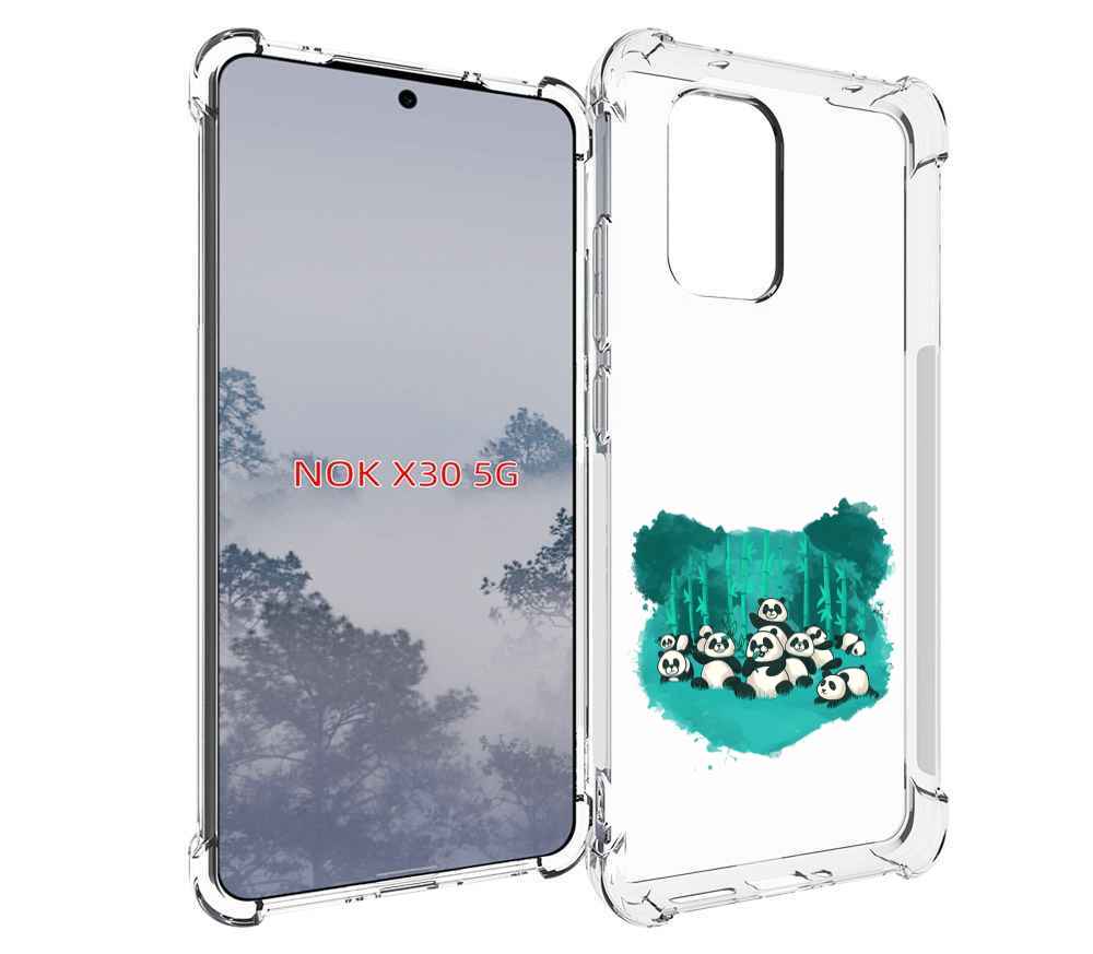 

Чехол MyPads нарисованные панды для Nokia X30 5G, Tocco