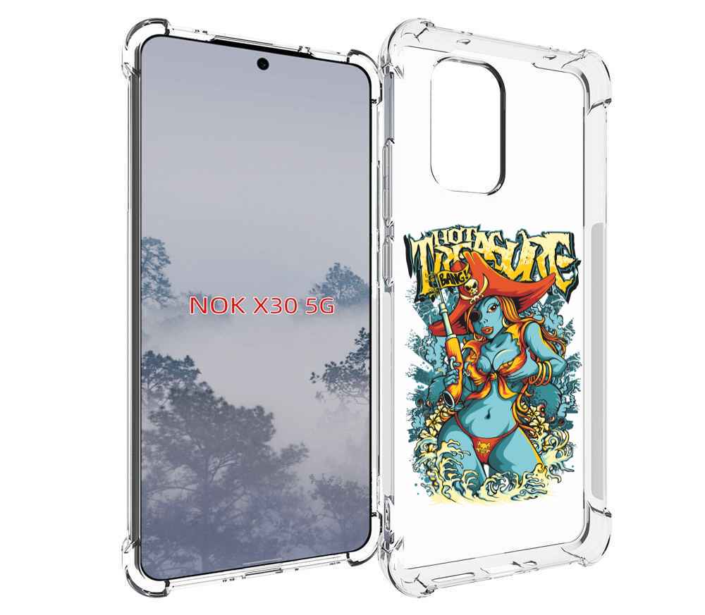 

Чехол MyPads нарисованная синяя девушка комикс для Nokia X30 5G, Tocco