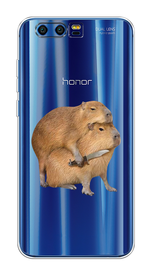 

Чехол на Honor 9 "Капибара с ножом", Бежевый, 62450-1