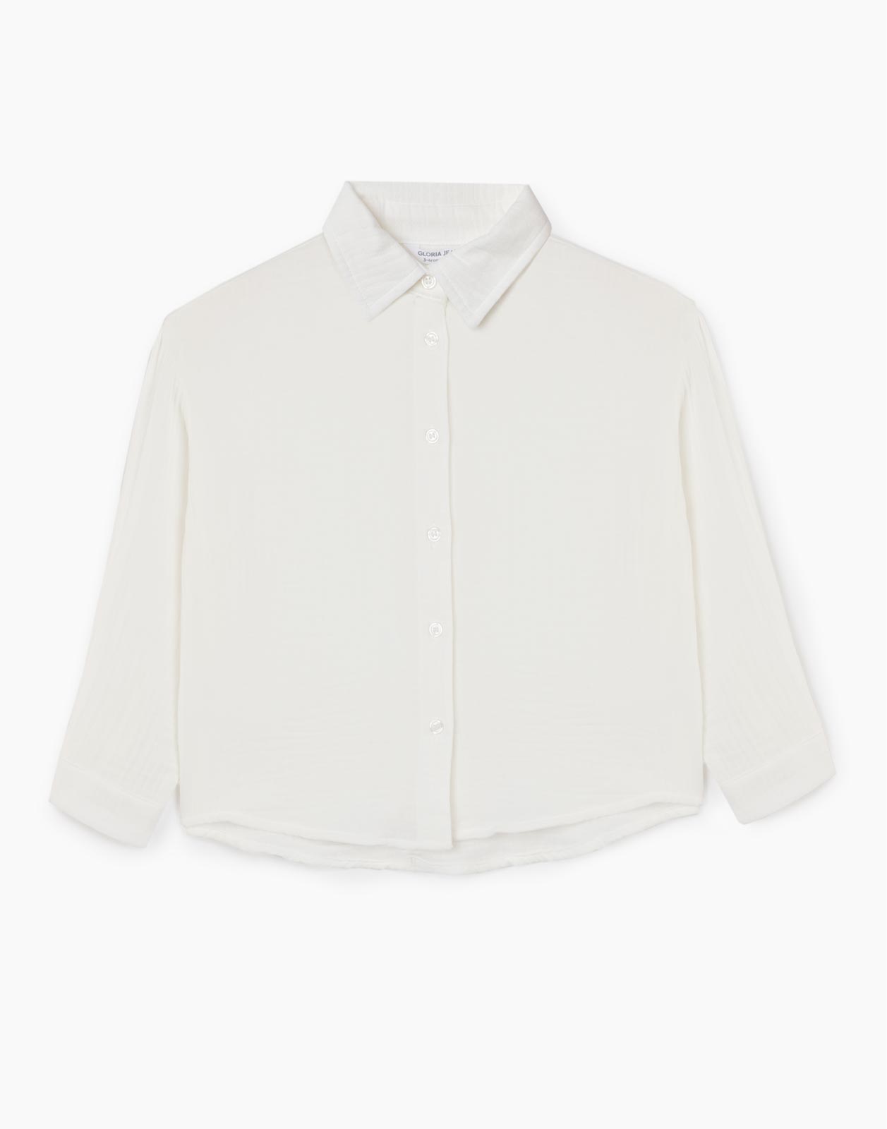 

Молочная рубашка oversize из муслина для девочки р.116, Бежевый, GWT003120