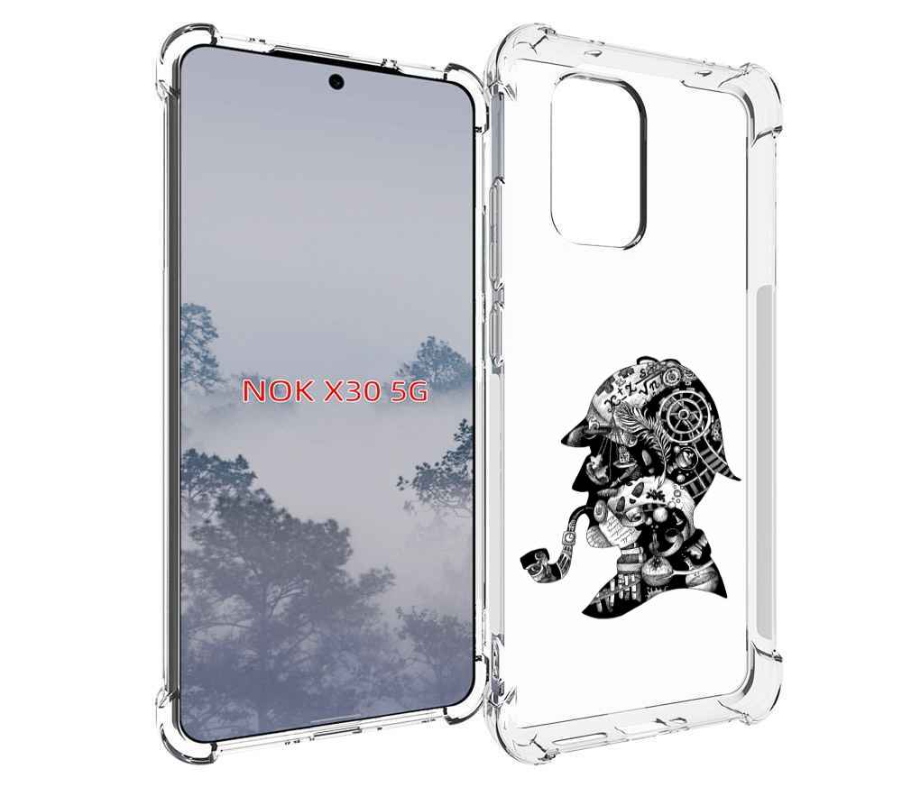 

Чехол MyPads мужчина с трубкой абстракция для Nokia X30 5G, Tocco