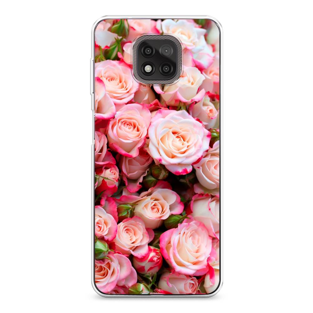 

Чехол на Motorola Moto G Power 2021 "Много роз", Розовый, 242750-2