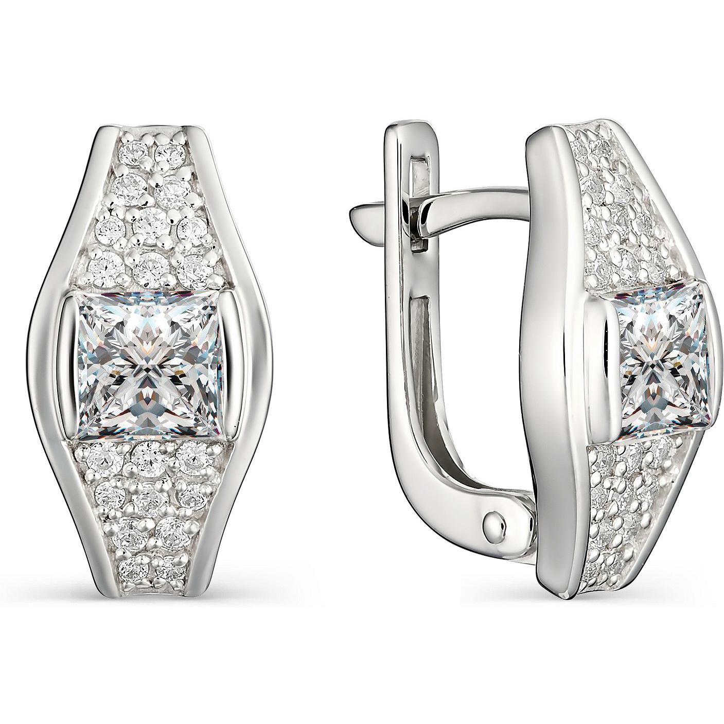 

Серьги женские из серебра АЛЬКОР 02-1040, фианит, 02-1040